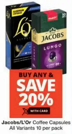 Checkers Jacobs/ L'Or Coffee Capsules All Variants offer