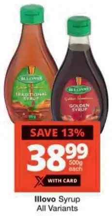 Checkers Illovo Syrup All Variants offer
