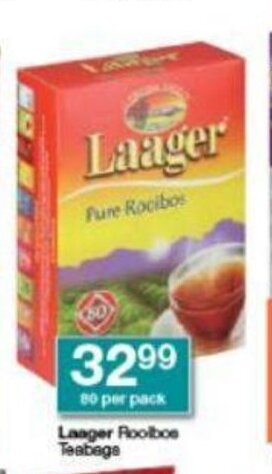 Checkers Laager Rooibos Teabags 80 per pack offer