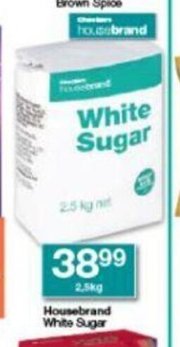 Checkers Housebrand White Sugar 2.5kg offer