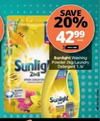 Checkers Sunlight Washing Powder 2kg / Laundry Detergent 1.5L offer