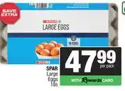 Spar Spar Large Eggs-18s Per Pack offer