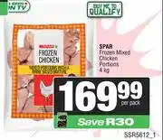 Spar Spar Frozen Mixed Chicken Portions-4Kg Per Pack offer