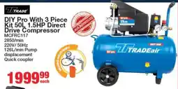 Mica Trade DIY Pro With 3 Piece Kit 50L 1.5HP Direct Drive Compressor offer