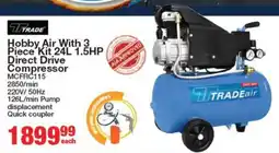 Mica Trade Hobby Air With 3 Piece Kit 24L 1.5HP Direct Drive Compressor offer
