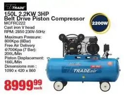 Mica Trade 2.2KW 3HP Belt Drive Piston Compressor offer