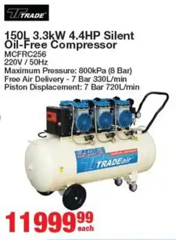 Mica Trade 3.3kW 4.4HP Silent Oil-Free Compressor offer