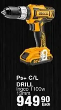 Build It Ingco Ps+ C/L Drill 1100w offer