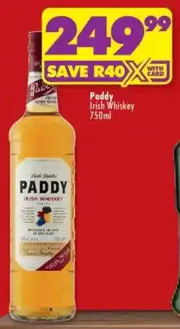 Shoprite Liquor Paddy Irish Whiskey offer