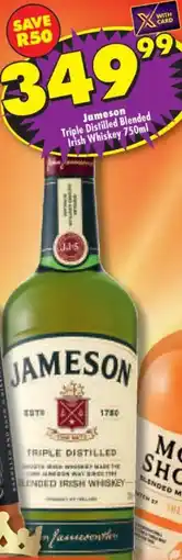 Shoprite Liquor Jameson Triple Distilled Blended Irish Whiskey offer