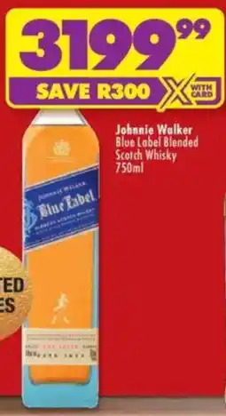 Shoprite Liquor Johnnie Walker Blue Label Blended Scotch Whisky offer
