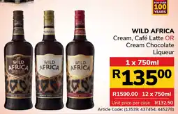 Jumbo Wild Africa Cream, Café Latte or Cream Chocolate Liqueur offer