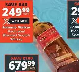 Checkers Liquor Shop Johnnie Walker Red Label Blended Scotch Whisky offer