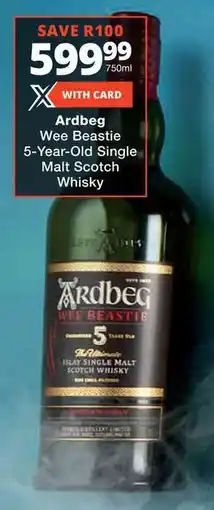 Checkers Liquor Shop Ardbeg Wee Beastie 5-Year-Old Single Malt Scotch Whisky offer