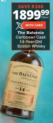 Checkers Liquor Shop The Balvenie Caribbean Cask 14-Year-Old Scotch Whisky offer