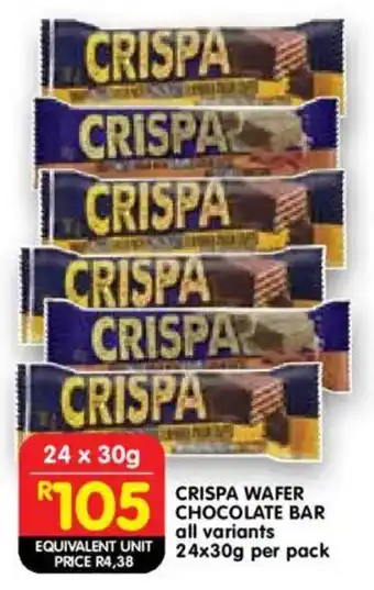 Crispa wafer chocolate bar