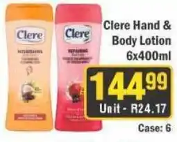 J&E Cash and Carry Clere Hand & Body Lotion offer