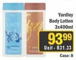 J&E Cash and Carry Yardley Body Lotion offer