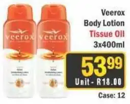 J&E Cash and Carry Veerox Body Lotion Tissue Oil offer