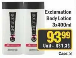 J&E Cash and Carry Exclamation Body Lotion offer