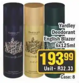 J&E Cash and Carry Yardley Deodorant English Blazer offer