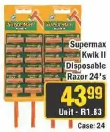 J&E Cash and Carry Supermax Kwik II Disposable Razor offer