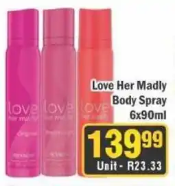 J&E Cash and Carry Love Her Madly Body Spray offer