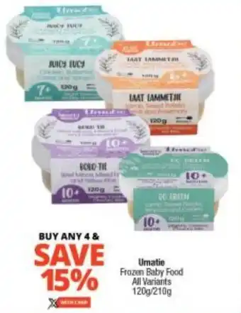 Checkers Umatie Frozen Baby Food All Variants offer