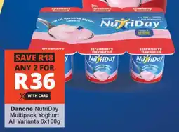 Checkers Danone NutriDay Multipack Yoghurt All Variants offer