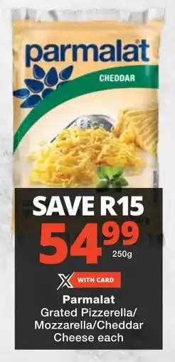 Checkers Parmalat Grated Pizzerella/ Mozzarella/ Cheddar Cheese offer