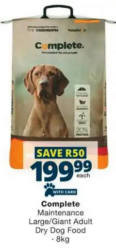 Checkers Complete Maintenance Large/ Giant Adult Dry Dog Food offer