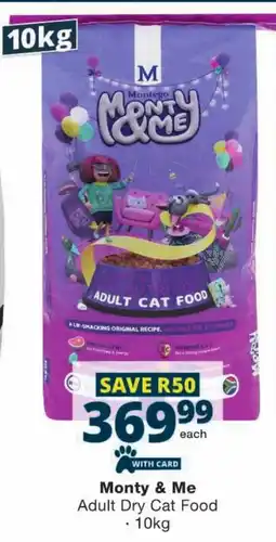 Checkers Monty & Me Adult Dry Cat Food offer