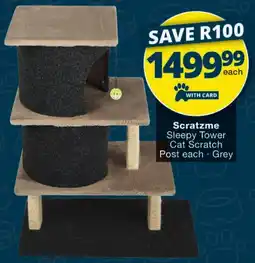 Checkers Scratzme Sleepy Tower Cat Scratch Post offer