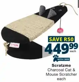 Checkers Scratzme Charcoal Cat & Mouse Scratcher offer