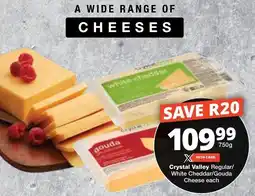 Checkers Crystal Valley Regular/ White Cheddar/ Gouda Cheese offer