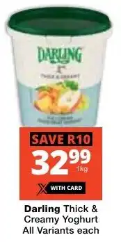 Checkers Darling Thick & Creamy Yoghurt All Variants offer