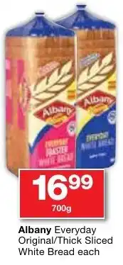 Checkers Albany Everyday Original/ Thick Sliced White Bread offer