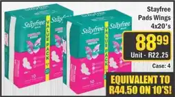 J&E Cash and Carry Stayfree Pads Wings offer