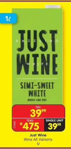 Shoprite Just Wine offer