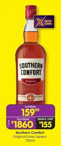 Shoprite SOUTHERN COMFORT ORIGINAL/LIME LIQUEUR 750ml offer