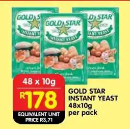 Shoprite GOLD STAR INSTANT YEAST 48x10g offer