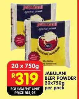 Shoprite JABULANI BEER POWDER 20x750g per pack offer