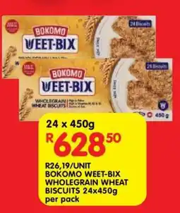 Shoprite Bokomo Weet-Bix Wholegrain Wheat Biscuits 24x450g offer