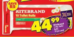 Shoprite RITEBRAND 1-PLY TOILET ROLLS offer