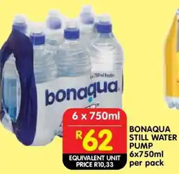 Shoprite BONAQUA STILL WATER PUMP 6x750ml offer