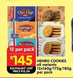 Shoprite HENRO COOKIES all variants offer