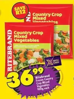 Shoprite Ritebrand Frozen Country Crop Mixed Vegetables 900g each offer
