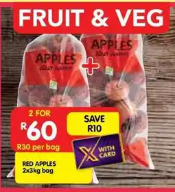 Shoprite RED APPLES 2x3kg bag offer