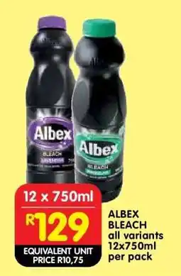 Shoprite ALBEX BLEACH all variants 12x750ml per pack offer