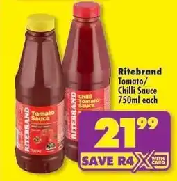 Shoprite Ritebrand Tomato/Chilli Sauce 750ml offer